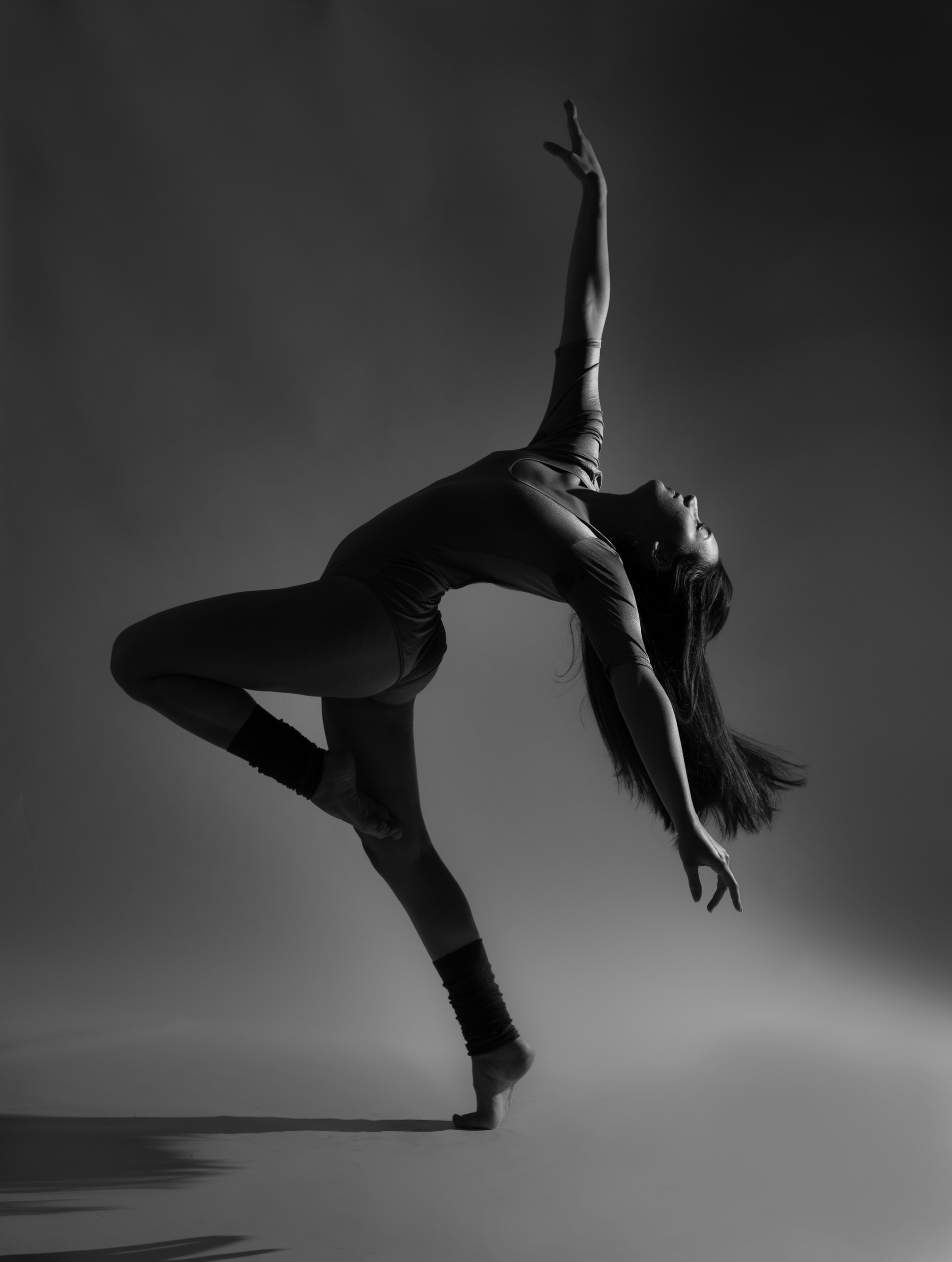 Portrait of a Dancer on Black Background